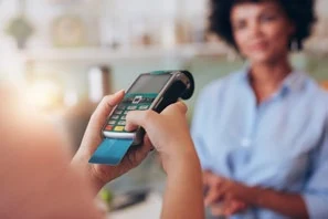 Citizen paying for a service by card
