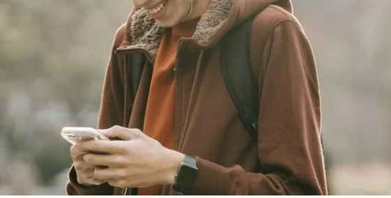 Person using a mobile phone