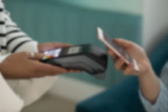 Contactless payment at a restaurant